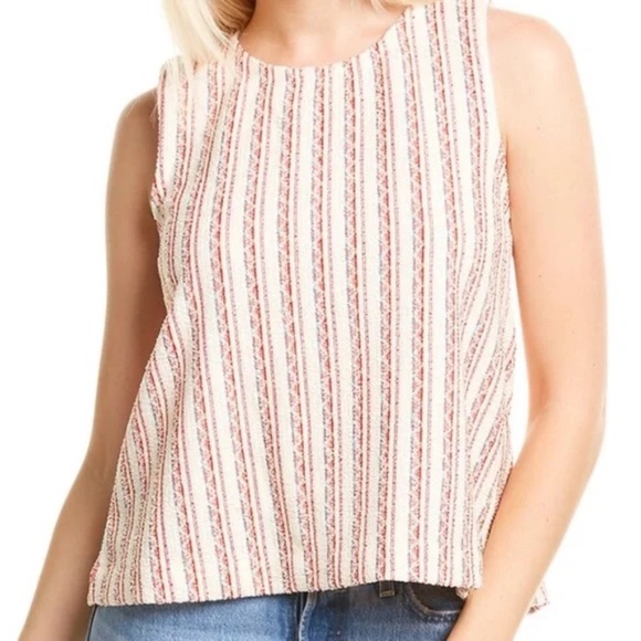 Madewell Boucle Stripe Cross Back Tank Top - Picture 3 of 13